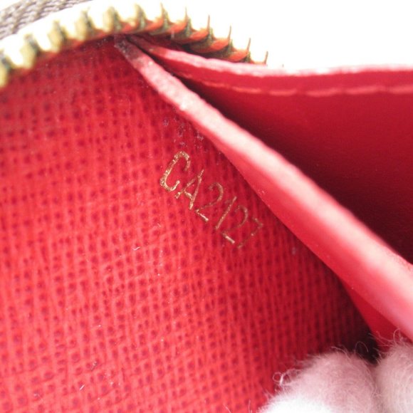 LOUIS VUITTON Portefeuille Clemence Long Wallet Damier Ebene Cerise Used - Picture 9 of 10